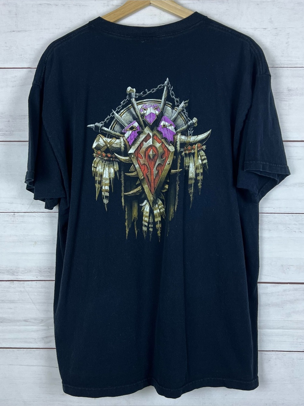 Vintage World of Warcraft Horde Crest Video Game Promo T-Shirt Rare XL Y2K